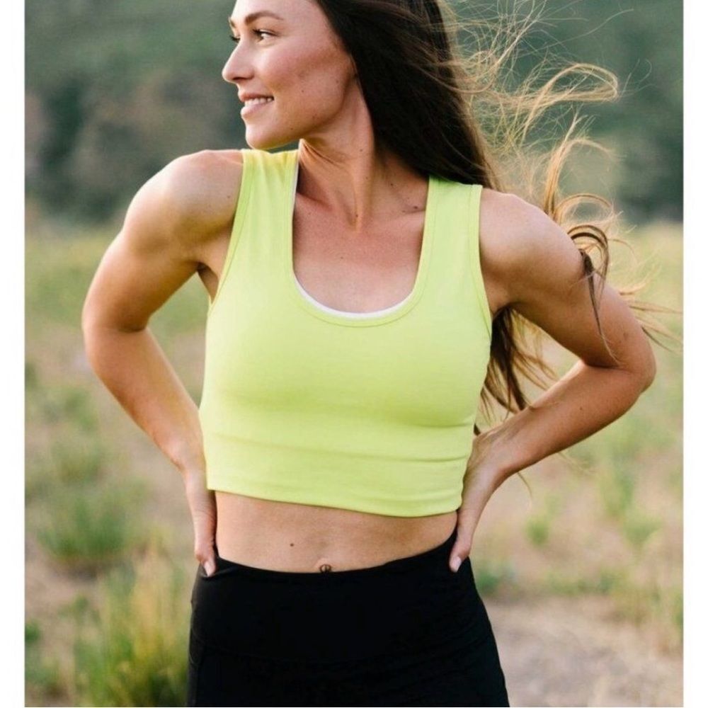NWT Zyia Active Stronger Lime Stretchy Tank Top Size XS